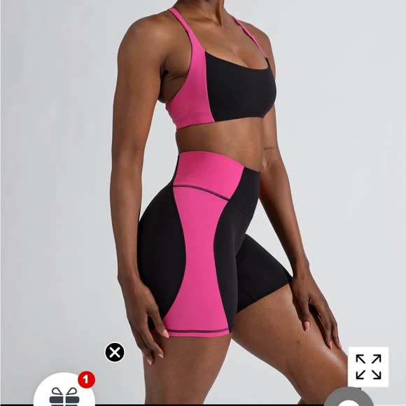 BuffBunny Black and Pink Athletic Shorts - Picture 3 of 7